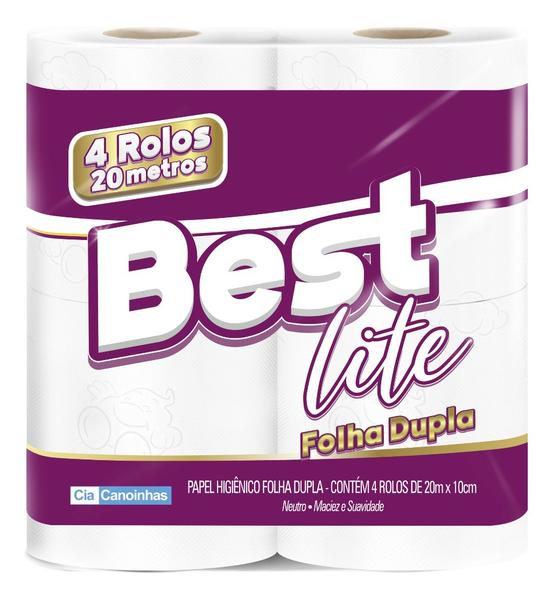 Imagem de Papel Higiênico Best Lite Folha Dupla 05 Pct C/4 Rolos Kit