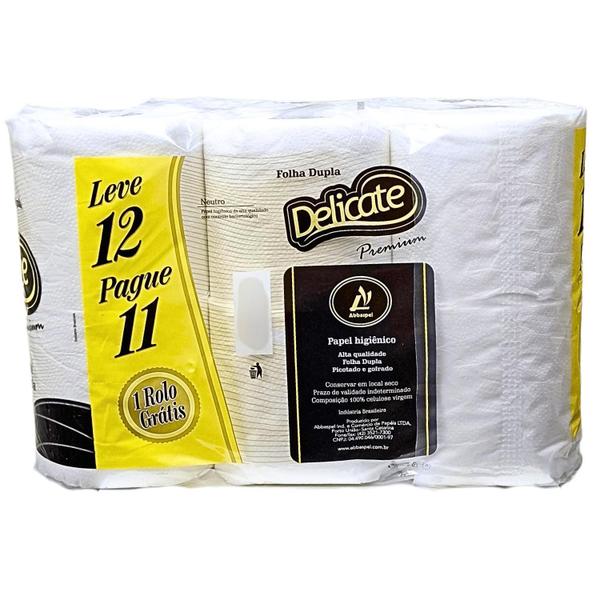 Imagem de Papel Higiênico Delicate Premium 30Mts Com 12 Rolos