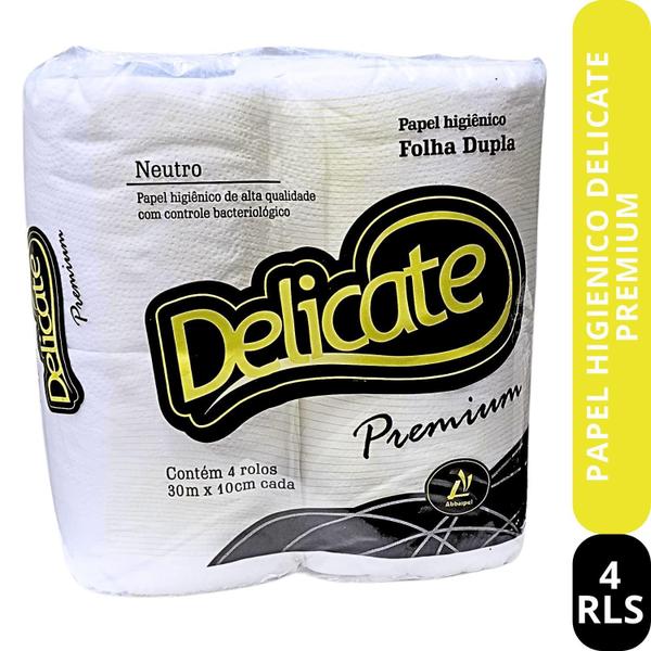 Imagem de Papel Higiênico Delicate Premium 30Mts Com 4 Rolos