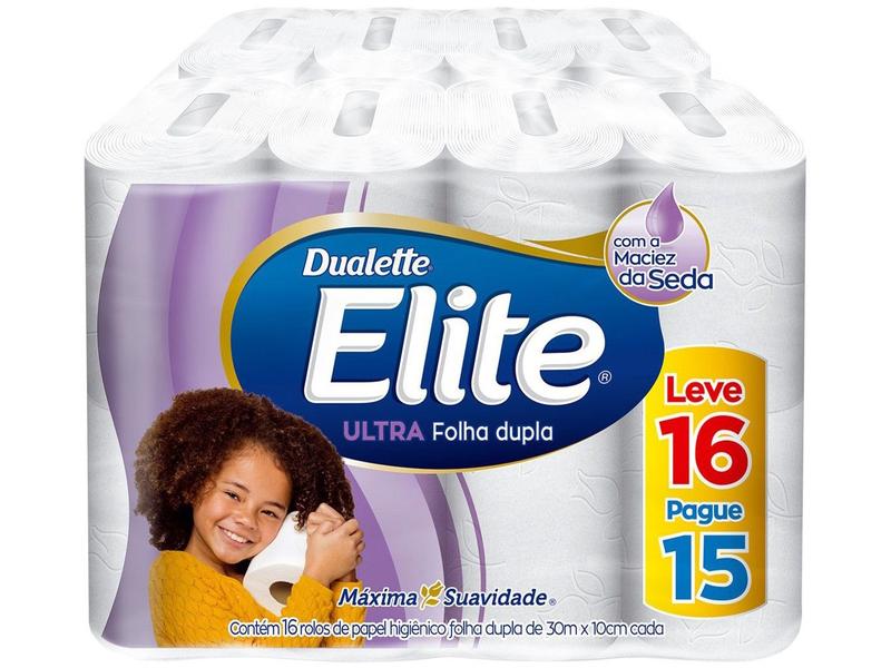 Papel Higiênico Folha Dupla Elite Ultra - 16 Rolos 30m Papel Higiênico Folha Dupla Elite Ultra - 16 Rolos 30m