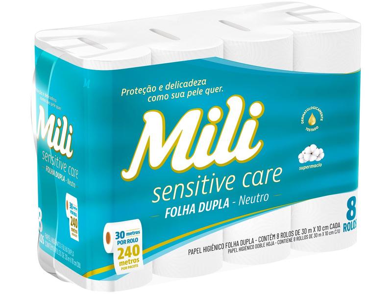 Imagem de Papel Higiênico Folha Dupla Mili Sensitive Care