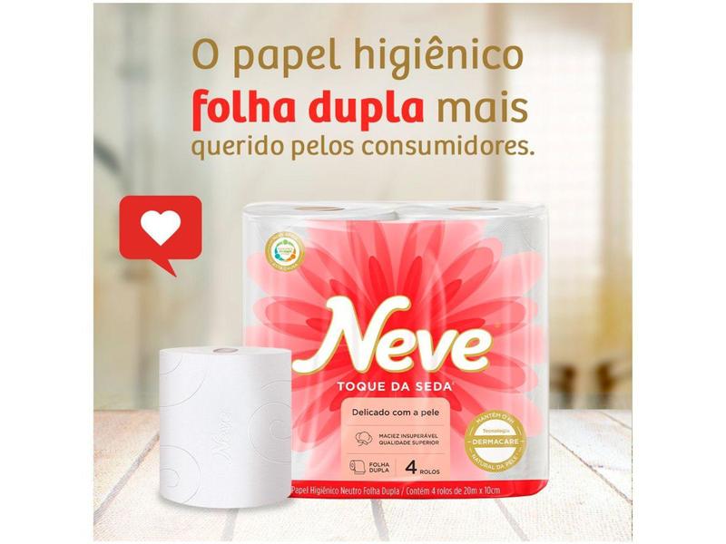 Imagem de Papel Higiênico Folha Dupla Neve Toque de Seda - 16 Rolos 30m