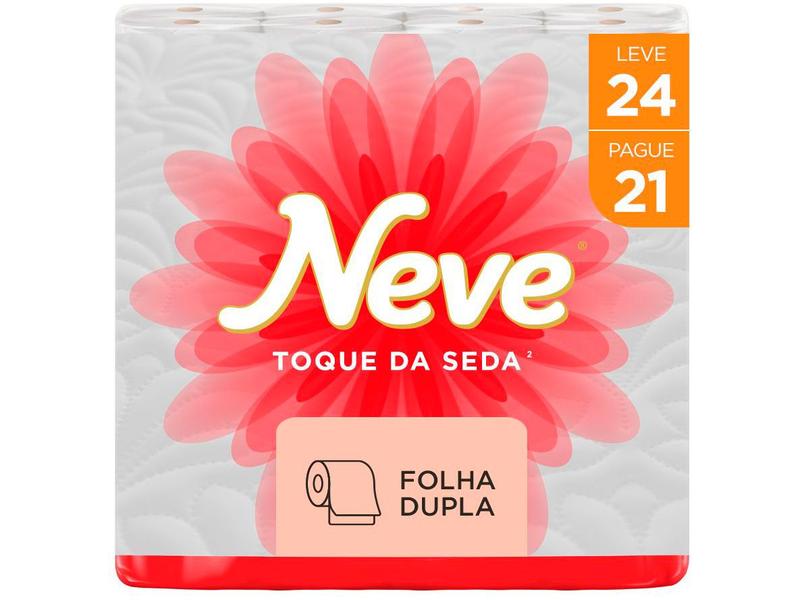 Papel Higiênico Folha Dupla Neve Toque de Seda - 24 Rolos 30m Papel Higiênico Folha Dupla Neve Toque de Seda - 24 Rolos 30m