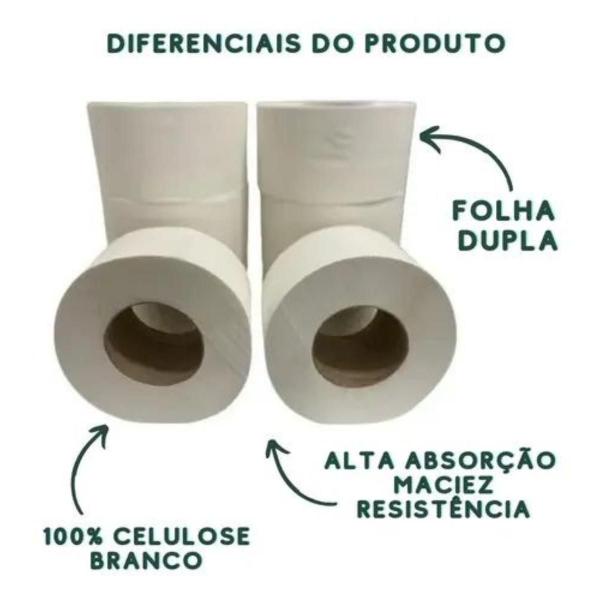 Imagem de Papel Higiênico folha dupla Rolao institucional empresa comercio hotel escola Panda 8 rolos