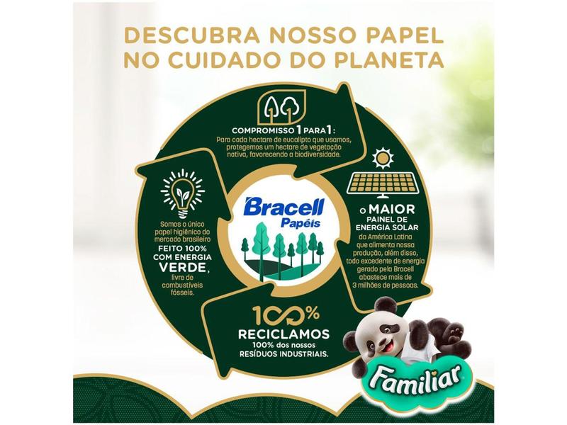 Imagem de Papel Higiênico Folha Simples Bracell Familiar 12 Rolos 60m