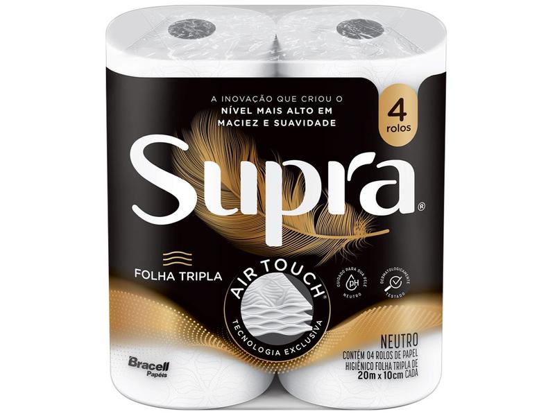 Papel Higiênico Folha Tripla Bracell Supra 4 Rolos 20m Papel Higiênico Folha Tripla Bracell Supra 4 Rolos 20m