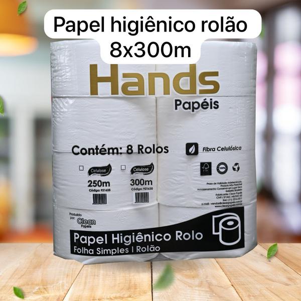 Imagem de Papel Higiênico Hands Prime 100% Celulose 8x300m