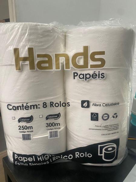 Imagem de Papel Higiênico Hands Prime 100% Celulose 8x300m