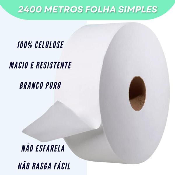 Imagem de Papel Higienico Inovatta Folha Simples Rolo 8x300m - KIT 8 rolos IHR08