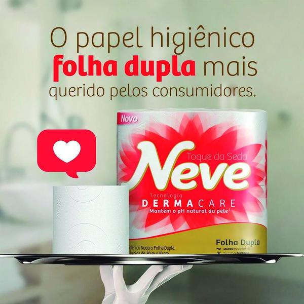 Imagem de Papel Higienico Neve Folha Dupla Fardo Com 32 Rolos De 30M