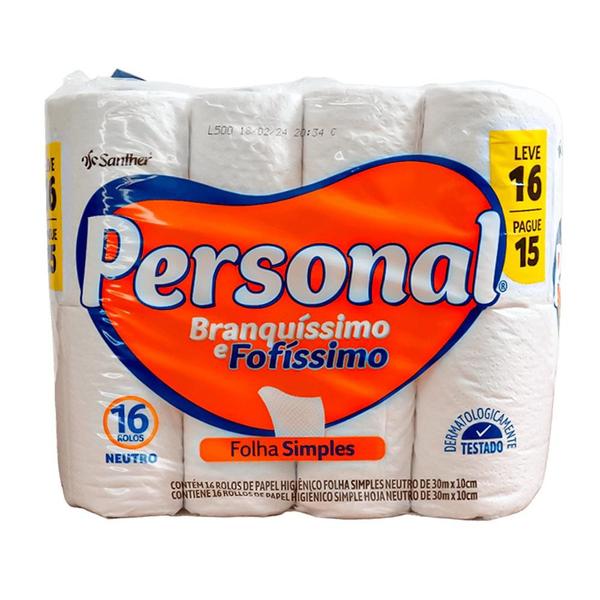 Imagem de Papel Higiênico Personal Folha Simples Neutro 64 Unidades