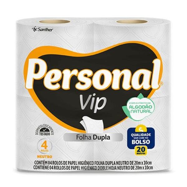 Imagem de Papel Higiênico Personal Vip Folha Dupla Com 12 Rolos 20m