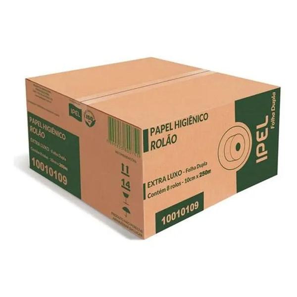 Imagem de Papel Higiênico Rolão Folha Dupla 30g Extra Luxo 10x250m c/8 Rolos Ipel