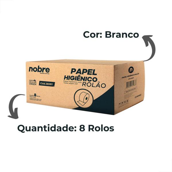 Imagem de Papel Higiênico Rolão Industrial Grande 300m C/8 Rolos 