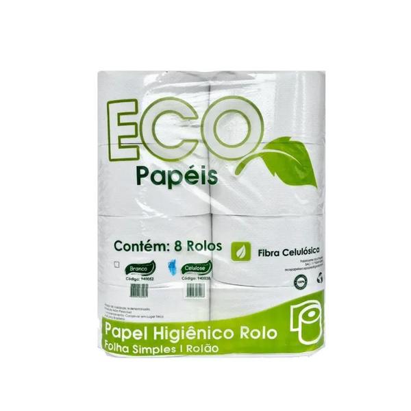 Imagem de Papel Higiênico Rolo Largo Folha Simples Celulose Kit 3