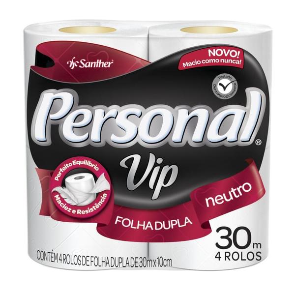 Imagem de Papel Higiênico Vip Folha Dupla Kit 4