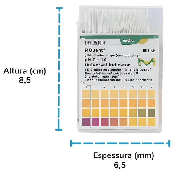 Imagem de Papel indicador universal tiras ph 0-14.0  c/100 - merck