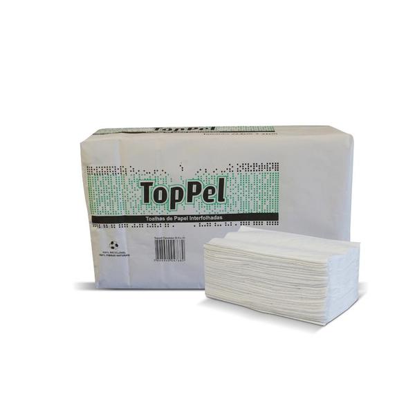 Imagem de Papel Interfolha 100% celulose 22,5x21cm 2 dobras folha simples Toppel