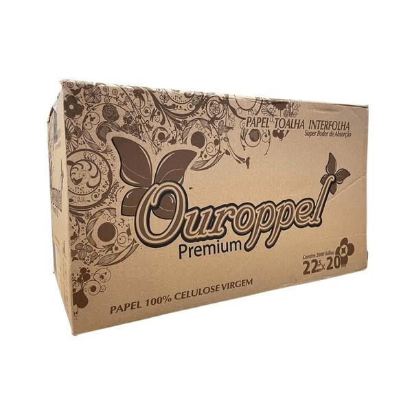 Papel Interfolha Ouroppel 100% Celulose - Higiene e Qualidade em 2 Dobras. Ideal para Banheiros, com 2.000 Folhas e Tamanho 22,5x20cm Imagem de Papel Interfolha Ouroppel 100% Celulose - Higiene e Qualidade em 2 Dobras. Ideal para Banheiros, com 2.000 Folhas e Tamanho 22,5x20cm