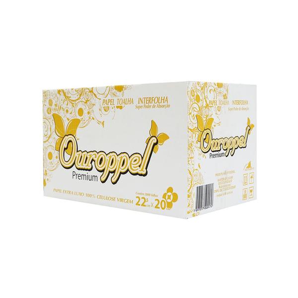Papel Interfolha Ouroppel 100% Celulose - Higiene e Qualidade em 2 Dobras. Ideal para Banheiros, com 2.000 Folhas e Tamanho 22,5x20cm Imagem de Papel Interfolha Ouroppel 100% Celulose - Higiene e Qualidade em 2 Dobras. Ideal para Banheiros, com 2.000 Folhas e Tamanho 22,5x20cm