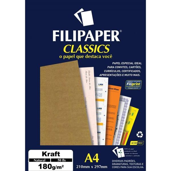 Imagem de Papel KRAFT Folha KRAFT Natural A4 180G CX com 50