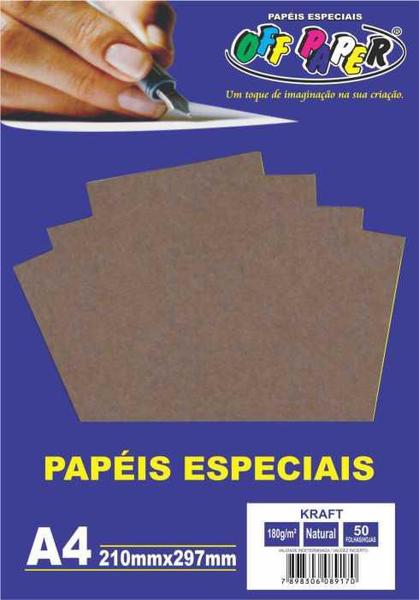 Imagem de Papel Kraft Natural A4 180 gramas Off Paper - 50 folhas