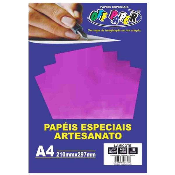 Imagem de Papel lamicote a4 250g/m2 rose gold / c/10fl / off paper