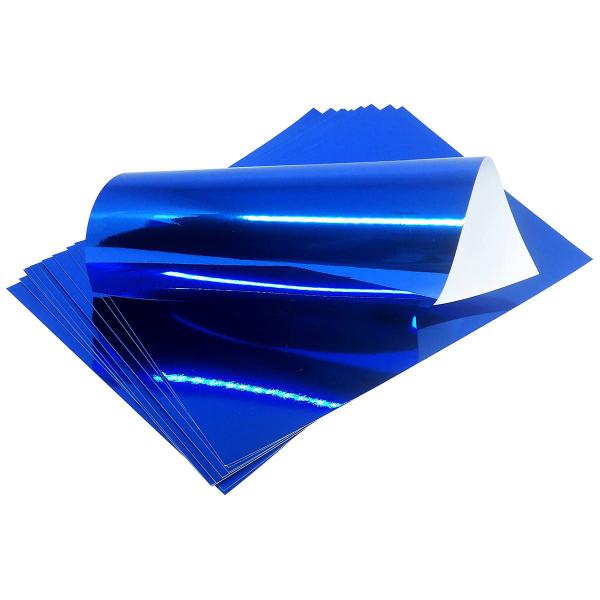 Imagem de Papel Laminado Azul A4 250g para Artesanato Decorações Enfeites Lembrancinhas Pacote com 10 Folhas Masterprint