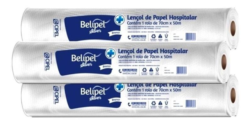 Imagem de Papel Lençol Maca Hospitalar 100 % Celulose 50X50