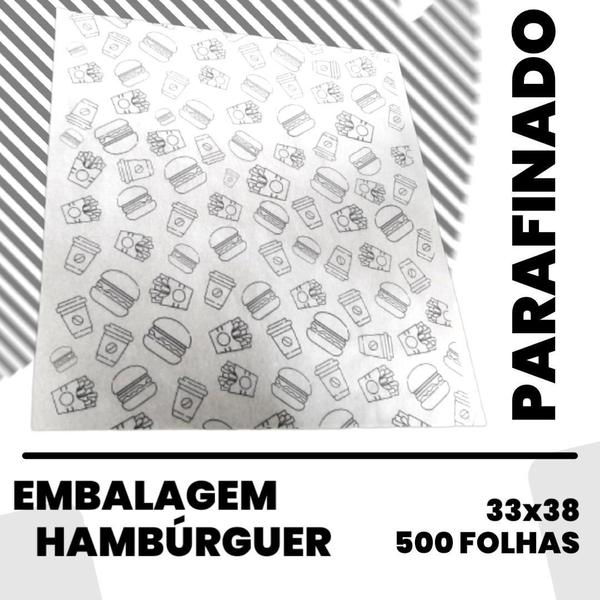 Imagem de Papel Manteiga Embalar Embrulhar Segurar Hamburguer Grande