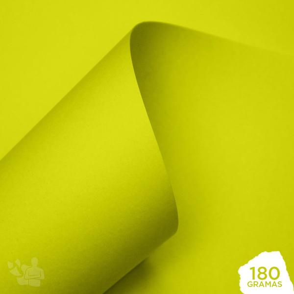 Imagem de Papel Neon Plus 180g A4 (amarelo) 10 Folhas