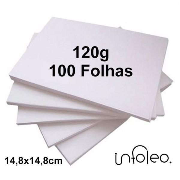 Imagem de Papel Offset 14,8x14,8cm 120g Letícia Branco Miolo - 100 Folhas