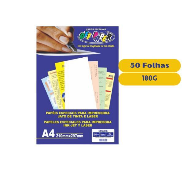 Imagem de Papel Opaline 180G A4 Branco A4 PCT C/50 FLS - Off Paper