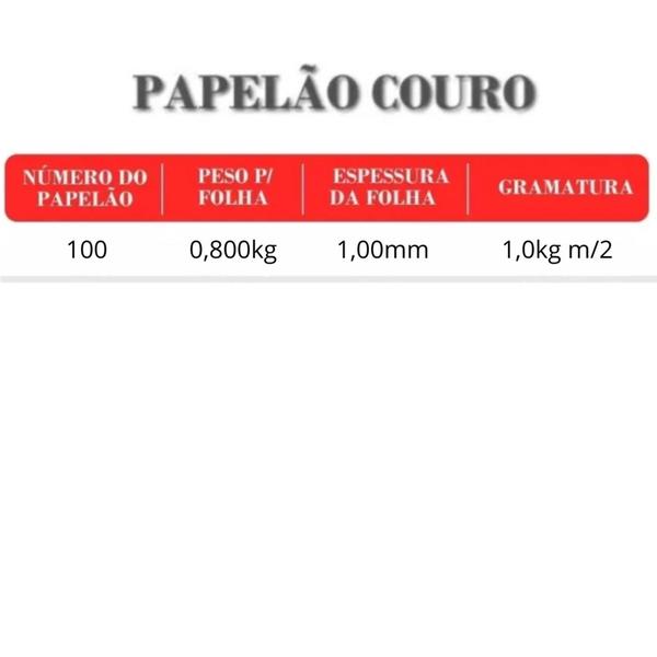 Imagem de Papel Papelão Couro Nº 60  8 Placas De 100x40 Ótimo Preço