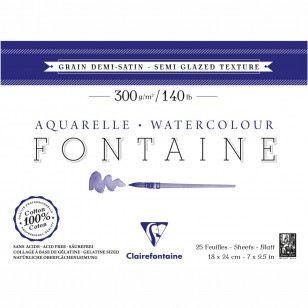 Papel para Aquarela Clairefontaine Fontaine Semi Satinado 300g/m² 12X18cm Imagem de Papel para Aquarela Clairefontaine Fontaine Semi Satinado 300g/m² 12X18cm