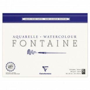 Papel para Aquarela Clairefontaine Fontaine Semi Satinado 300g/m² 30X40cm Imagem de Papel para Aquarela Clairefontaine Fontaine Semi Satinado 300g/m² 30X40cm