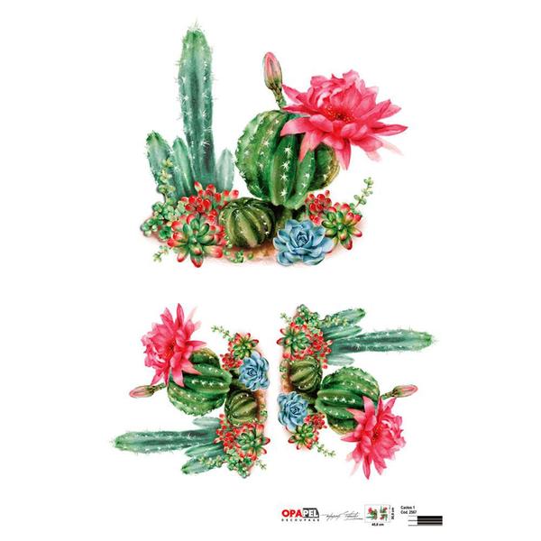 Imagem de Papel para Decoupage Opa Opapel  2567  Plantas e Cactos I