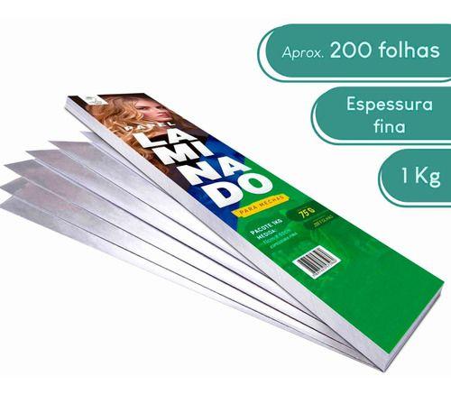 Imagem de Papel Para Mechas Laminado 11x50 Escova (180 Folhas) 1kg