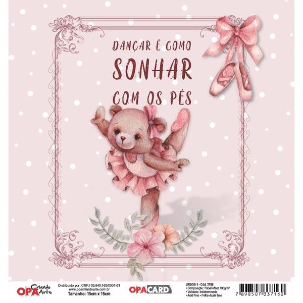 Imagem de Papel para Scrapbook OPACARD 15 x 15 cm - Ursos 1 - 2768