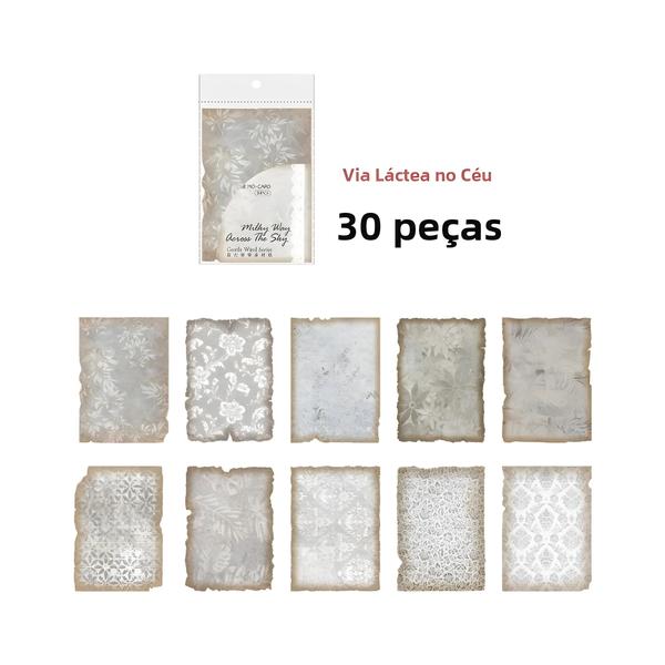 Imagem de Papel para Scrapbooking Vintage - Kit com 30 Folhas Artesanais