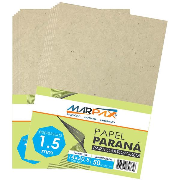 Imagem de Papel Paraná para cartonagem Marpax 1,5mm 14x20,5cm 50un