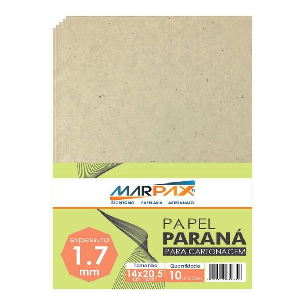 Imagem de Papel Paraná para cartonagem Marpax 1,7mm 14x20,5cm 10un