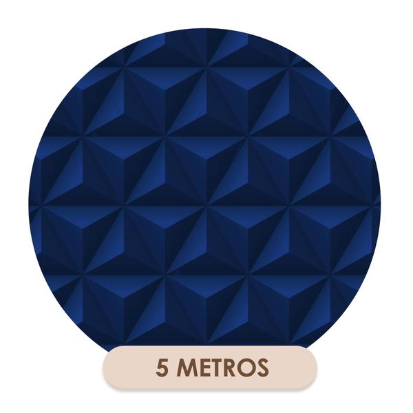 Imagem de Papel Parede Adesivo Geometrico Efeito Visual 3D Azul Sala Quarto 5m