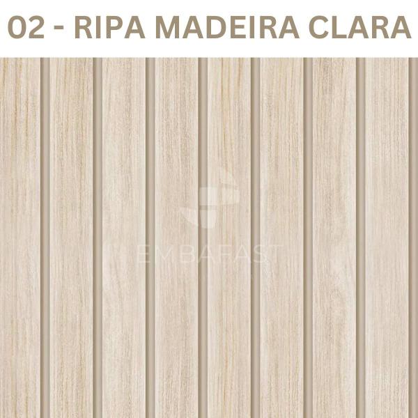 Imagem de Papel Parede Adesivo Ripado Madeira 10 Metros Lavável Encapa Móveis Envelopamento Autocolante 3D Rolo Plástico Ripa Deco