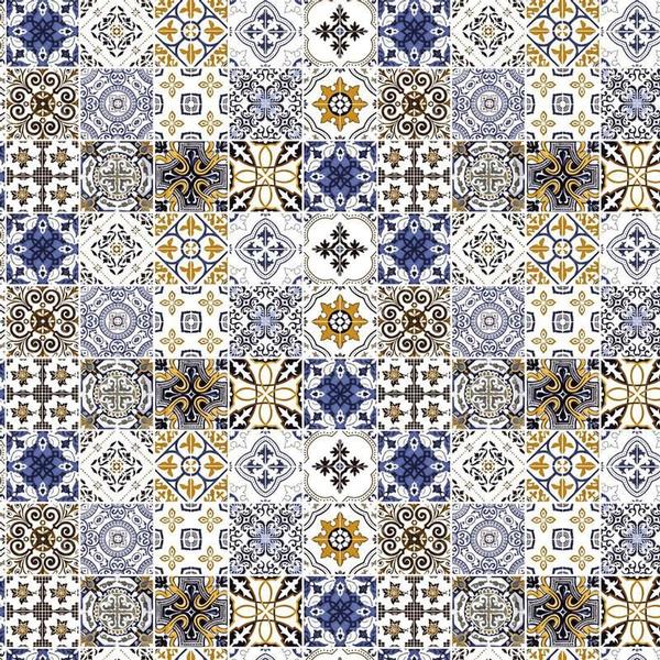 Imagem de Papel Parede Azulejo Tons Branco E Azul Autocolante Cozinha