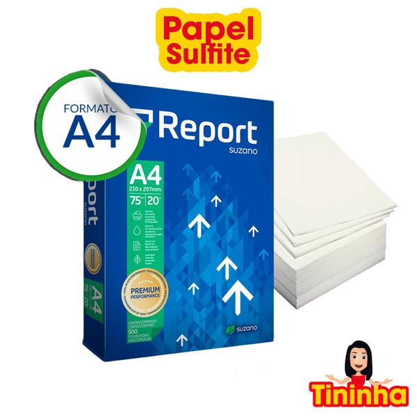 Papel Report Sulfite Resma com 500 Folhas A4 Folha Ofício Para Impressão Imagem de Papel Report Sulfite Resma com 500 Folhas A4 Folha Ofício Para Impressão