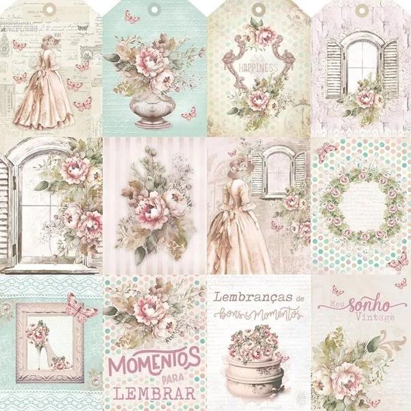 Imagem de Papel Scrapbook Dupla Face Tags Vintage Sd-1297 30,5x30,5cm Litoarte