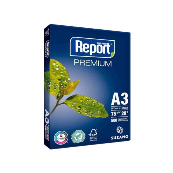 Imagem de Papel Sulfite A3 Branco 75g 500 Folhas Premium Report