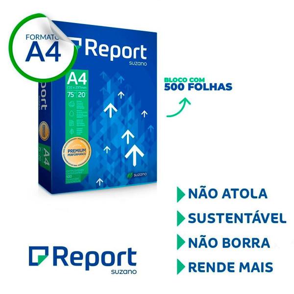 Imagem de Papel Sulfite A4 75g Resma 500 Folhas Report Premium