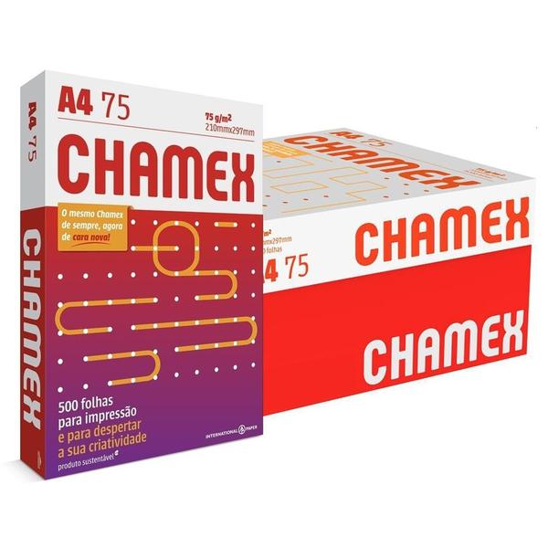 Imagem de Papel Sulfite A4 Chamex - 10 pacotes c/500 Folhas